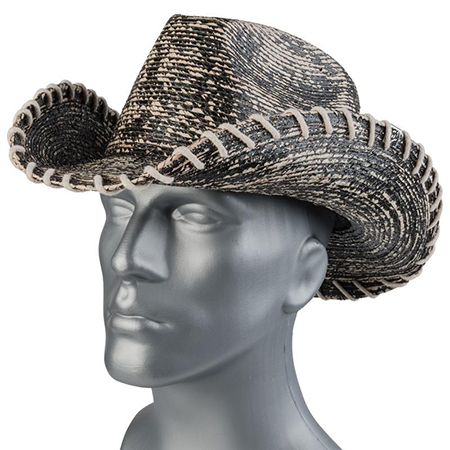 Wornstar Essentials Hat - Hellrider HS Black & Natural Rocker Cowboy Hat